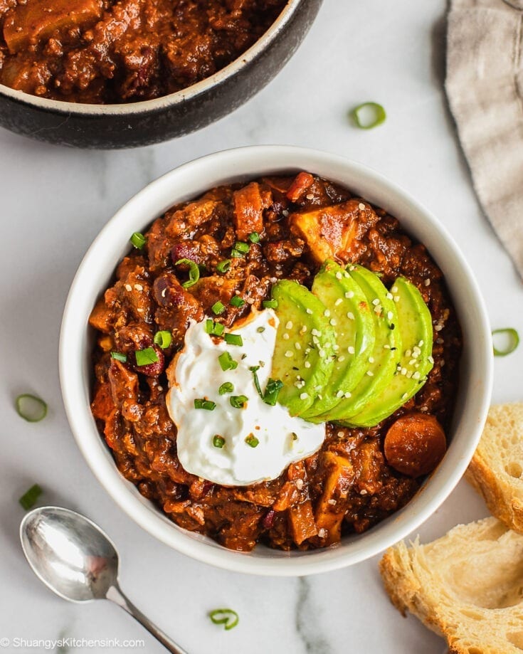 Sweet Potato Turkey Chili | Shuangy's Kitchen Sink