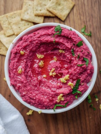 Beet Ginger Hummus | This easy hummus recipe is gluten-free, dairy-free and delicious! It’s also loaded with anti-inflammatory ingredients, making it an extra healthy snack. | Shuangy’s Kitchen Sink #shuangyskitchensink #glutenfree #dairyfree #healthysnack #hummus #ginger #antiinflammatory #beets #hummusrecipe