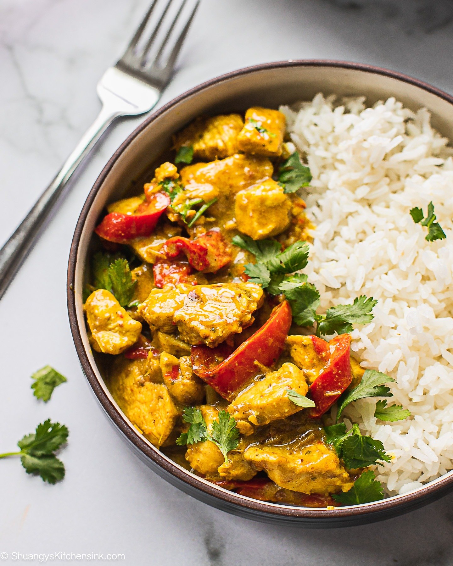 Coconut Thai Curry Chicken {Crockpot or instapot} | Shuangy's Kitchensink