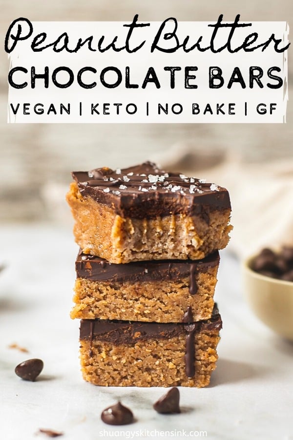 Peanut Butter Chocolate Bars {5 Ingredients}