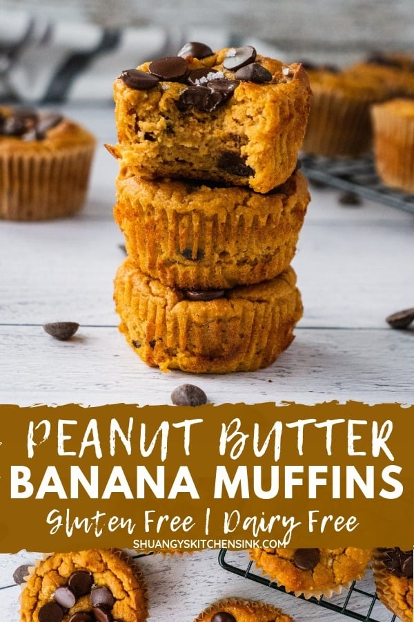 Healthy Peanut Butter Banana Muffins Video Shuangy S Kitchen Sink