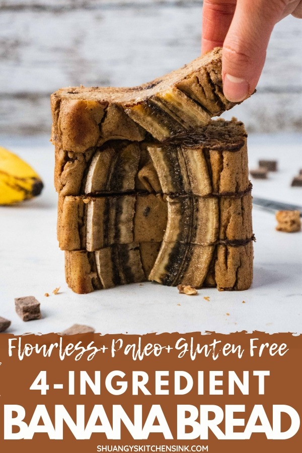 Healthy Banana Bread |This healthy banana bread recipe is not only so delicious and moist, it is also paleo, gluten free, dairy free and such an easy dessert recipe to make. It's perfect to have as a healthy satisfying breakfast, healthy dessert or snacks that's refined sugar free! This paleo banana bread is the best healthy easy banana bread you need.| #shuangyskitchensink #heathyrecipe e #healthydessert #bananabread #healthybananabread #healthybreakfast #glutenfree #paleo