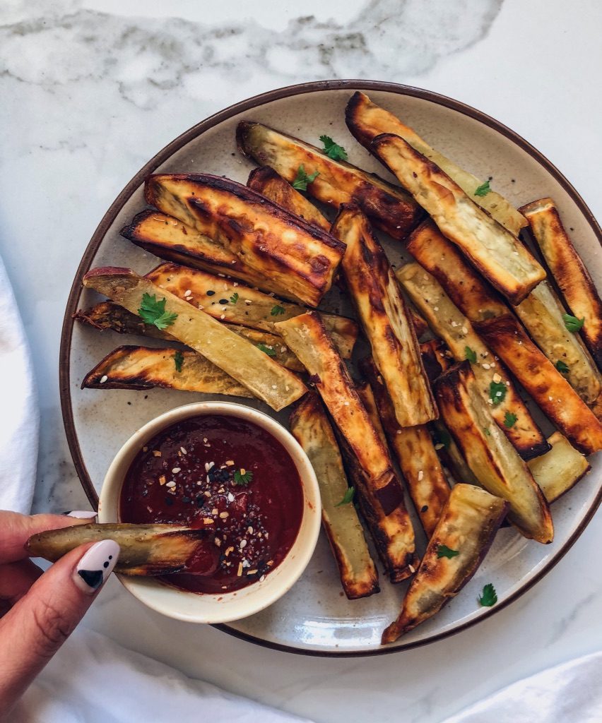 Japanese Sweet Potato Oven Fries - Kalejunkie