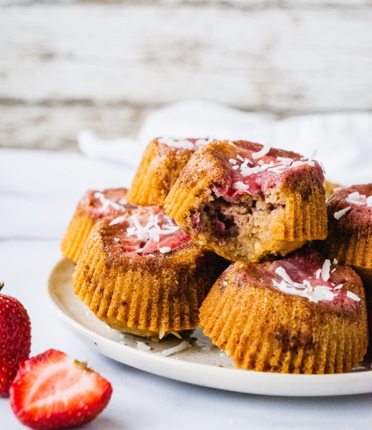 Mini Strawberry Upside Down Cake (Gluten free, Paleo, Keto)