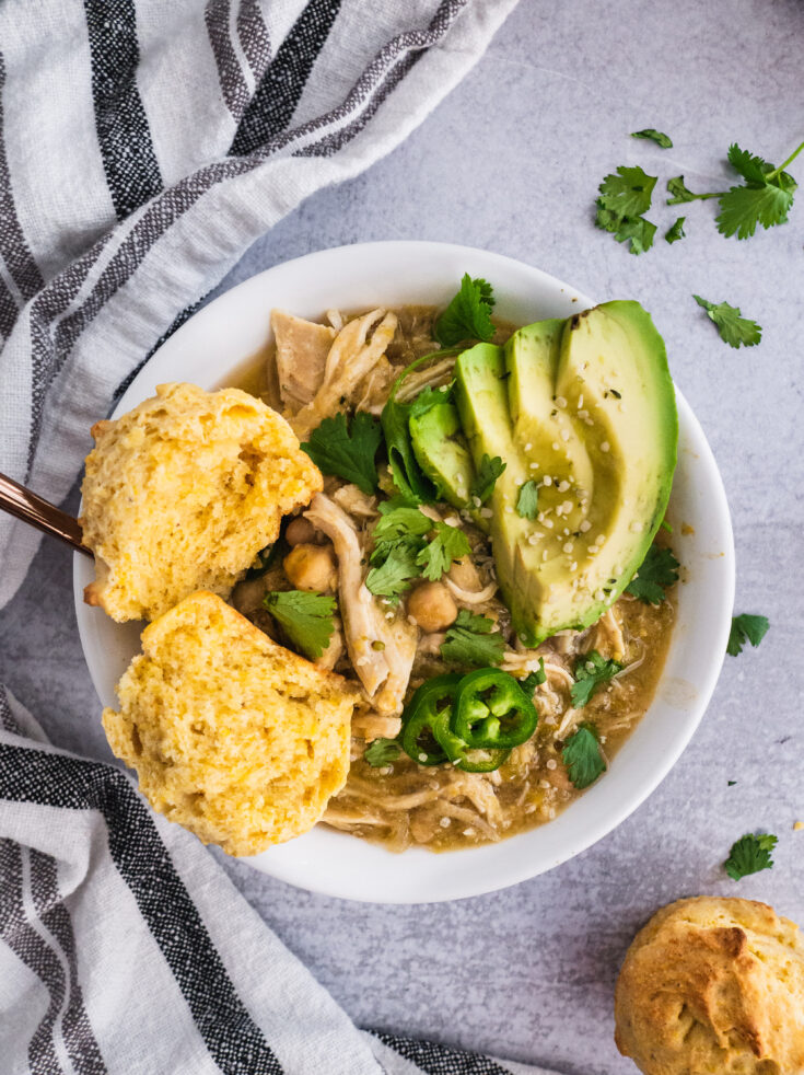 White Bean Chicken Chili (Gluten Free, Dairy Free)