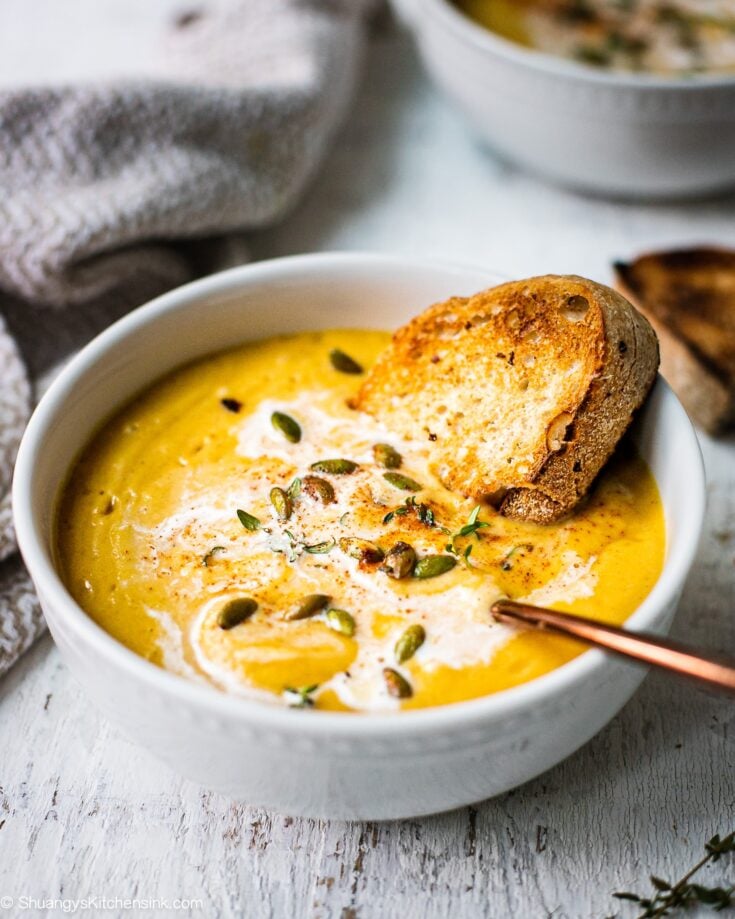 Roasted Butternut Squash Soup With Coconut Milk And Apple