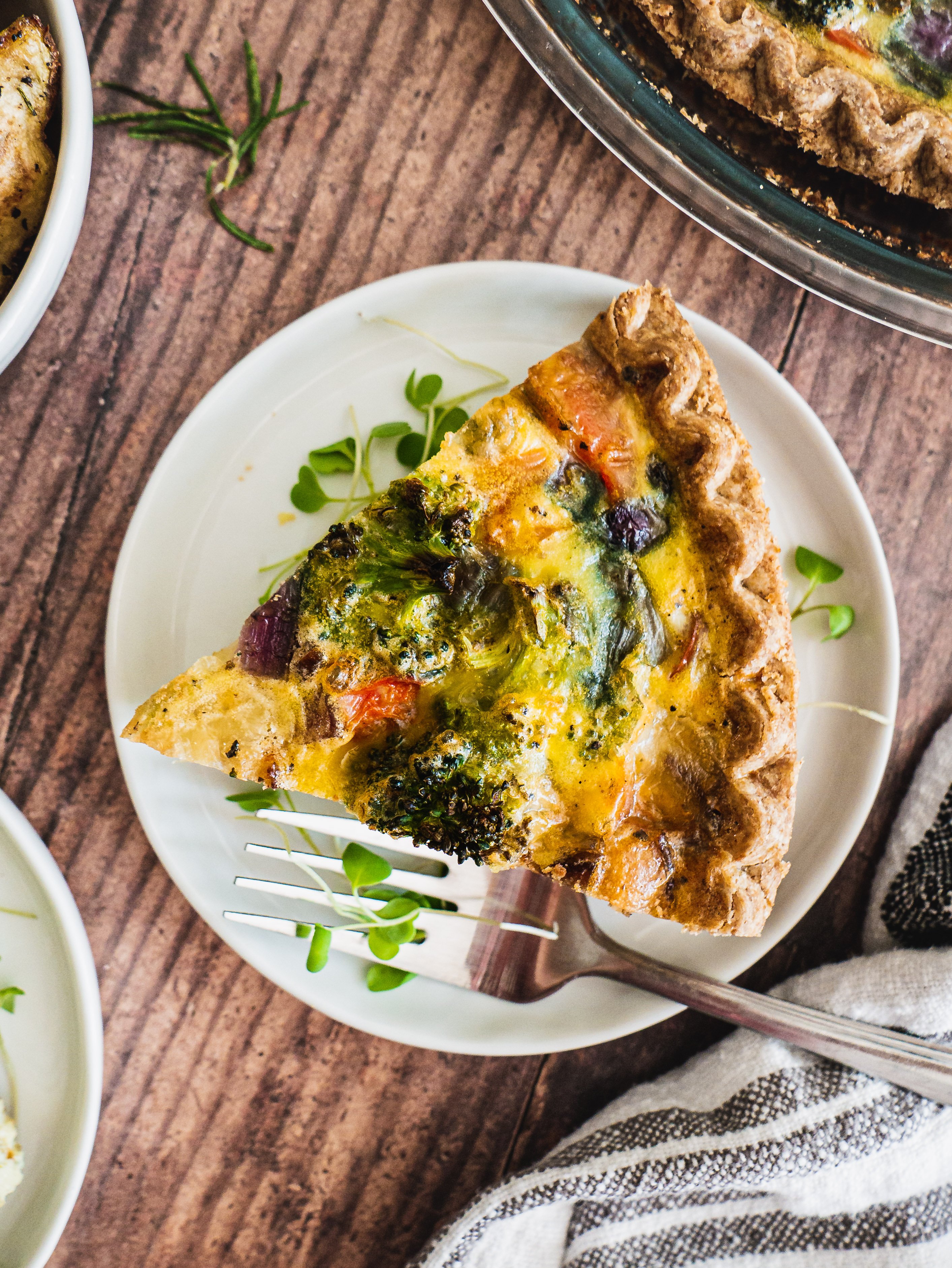 Broccoli Bacon Breakfast Quiche {Whole30} - Shuangy's Kitchensink