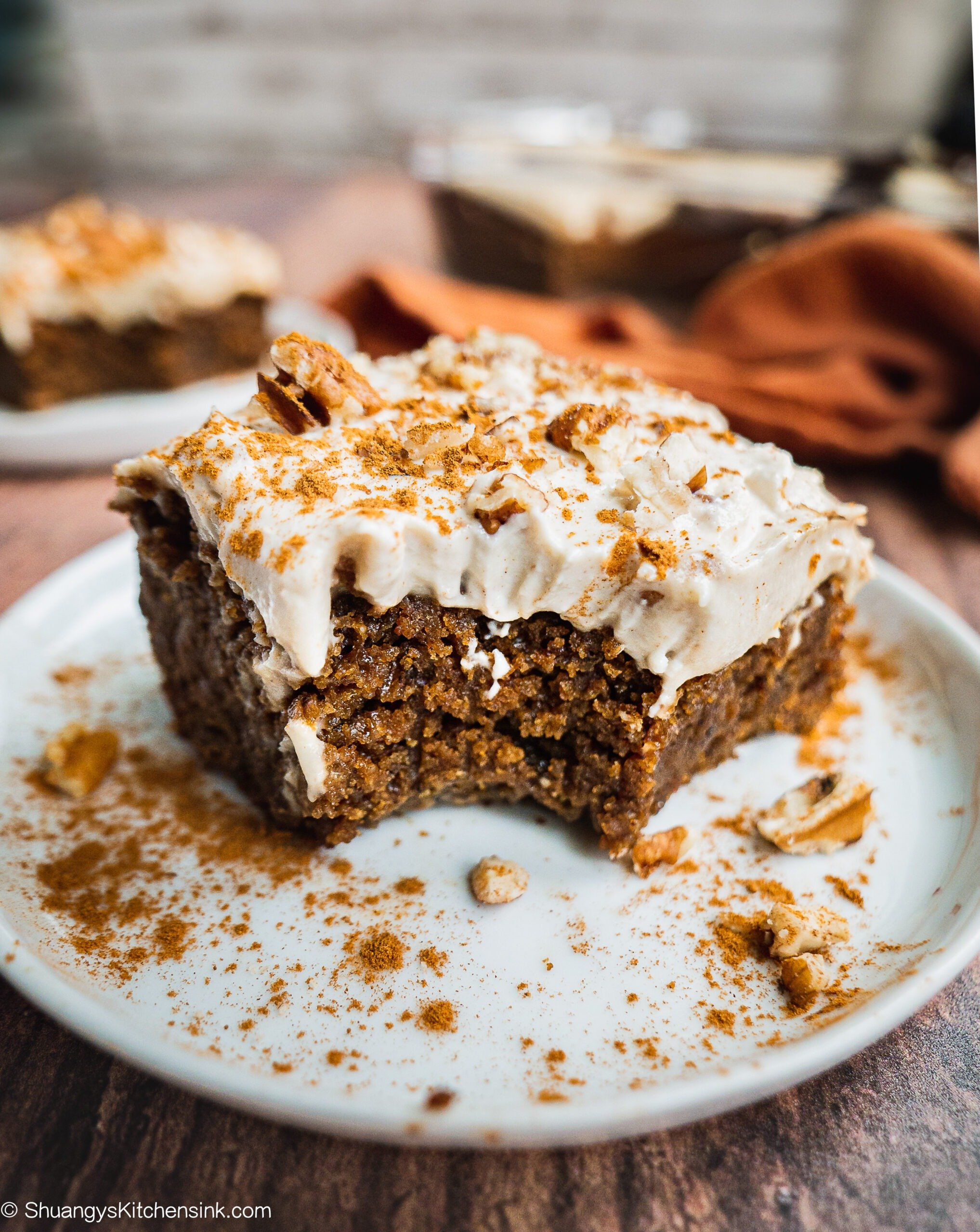 One Bowl Vegan Gingerbread Cake with Cream Cheese Frosting