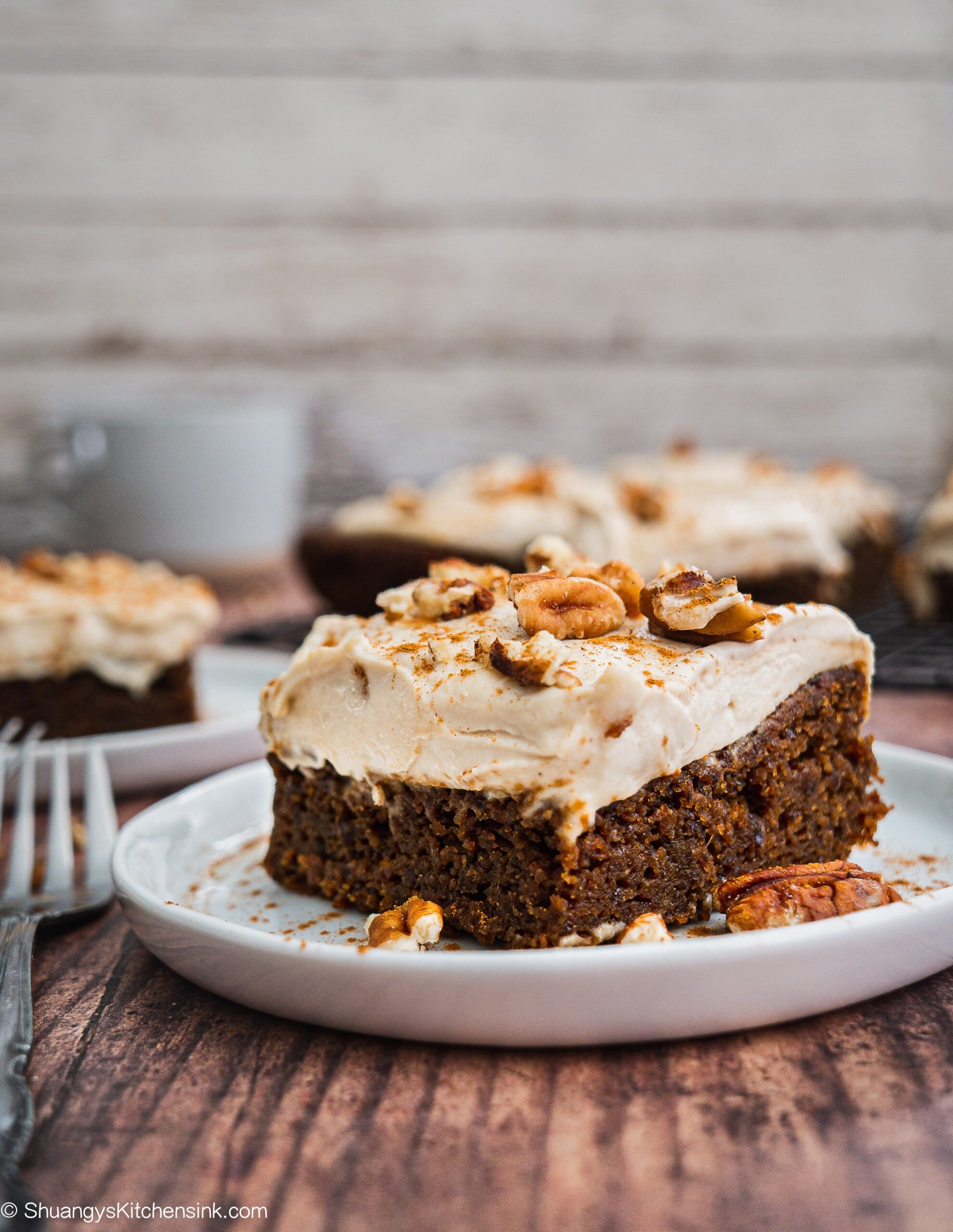 One Bowl Vegan Gingerbread Cake with Cream Cheese Frosting