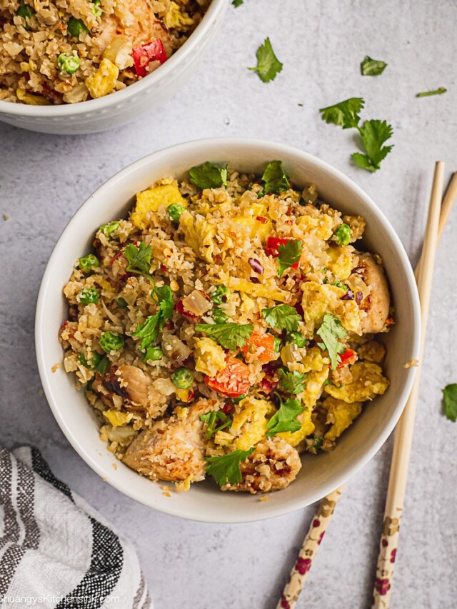 CAULIFLOWER FRIED RICE WITH CHICKEN STORY Shuangy's Kitchensink