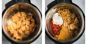 Instruction on how to make peanut butter chicken in an instant pot.