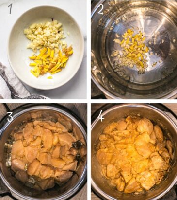 Instructions step by step on how to make instant pot cashew chicken.