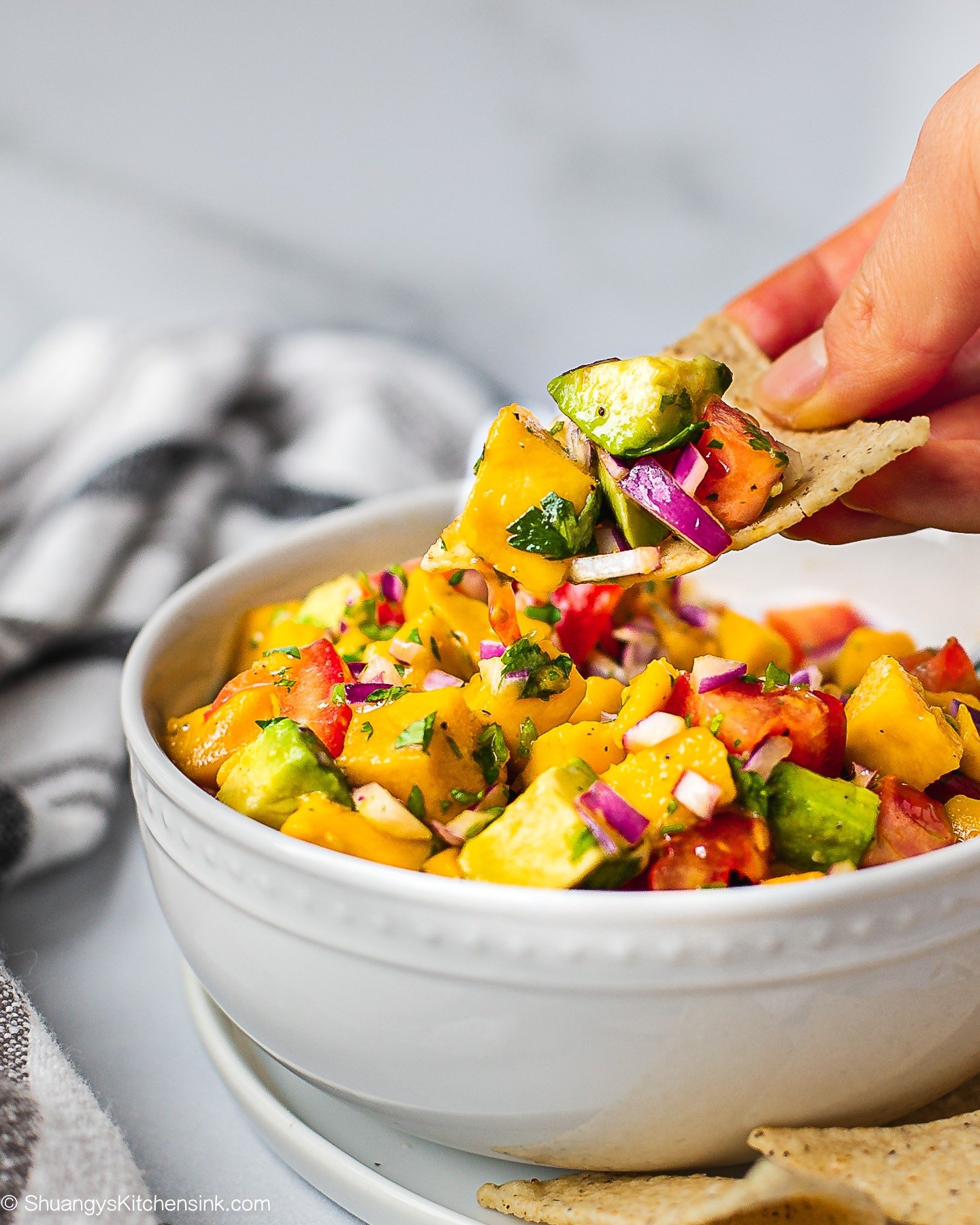 Mango Avocado Salsa {6 Ingredients} | Shuangy&amp;#39;s Kitchensink