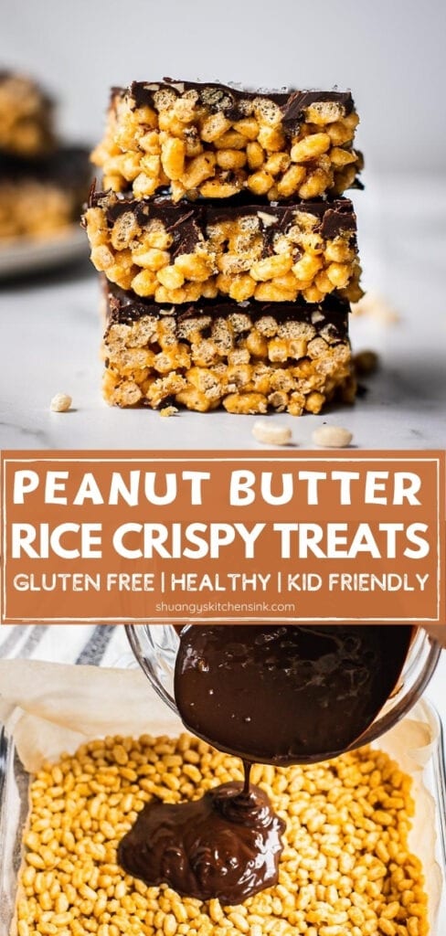 Healthy Rice Krispie Treats (with Peanut Butter) - MJ and Hungryman