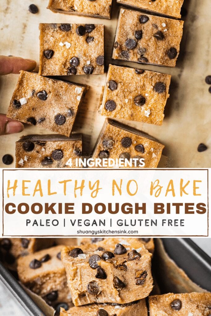 Pinterest picture of fudgy cookie dough bites