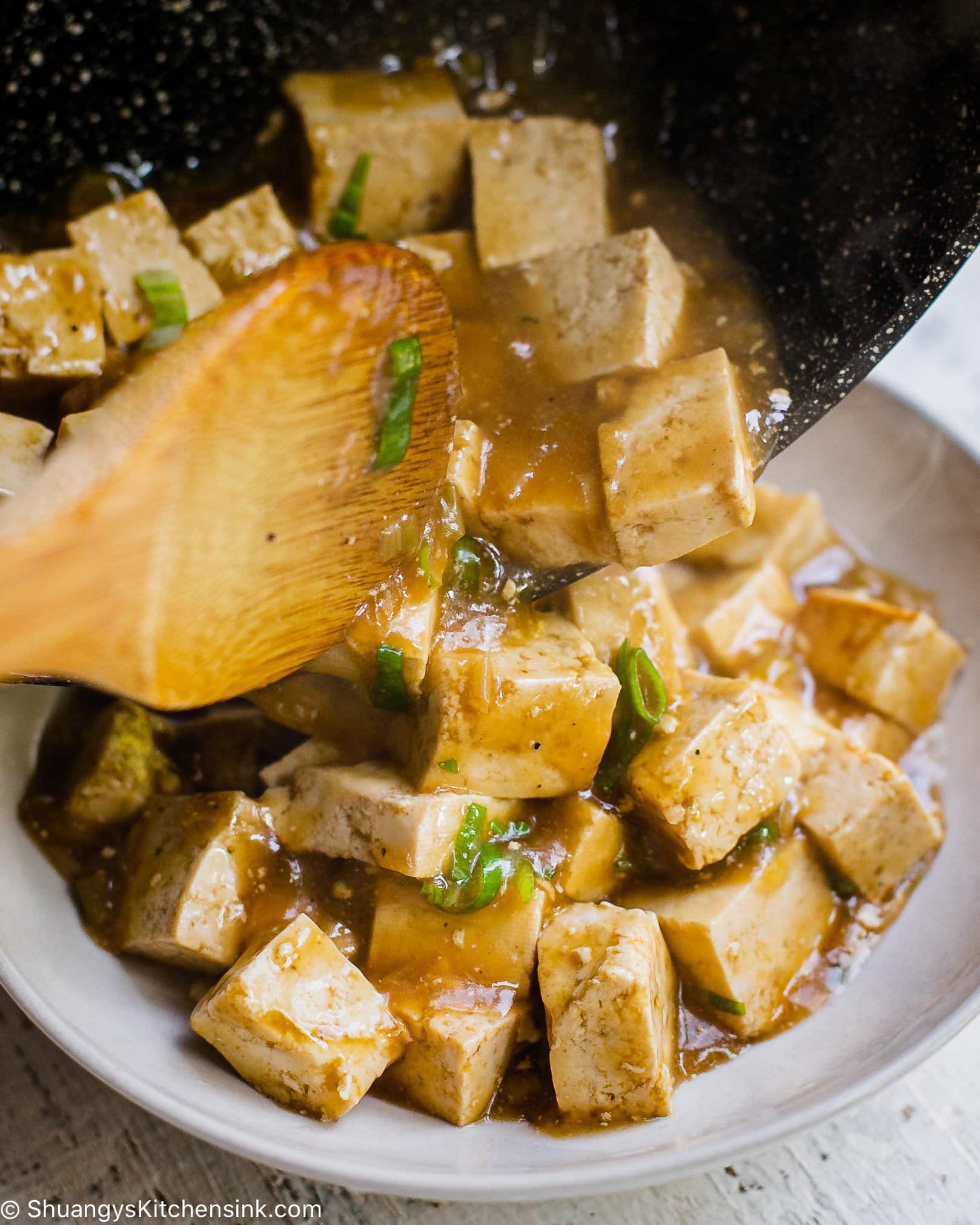 Authentic Chinese Sticky Tofu {15 Minutes} | Shuangy's Kitchensink