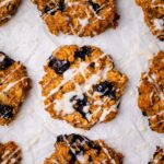 delicious blueberry almond cookies drizzled with icing