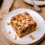 slice of healthy carrot coffee cake