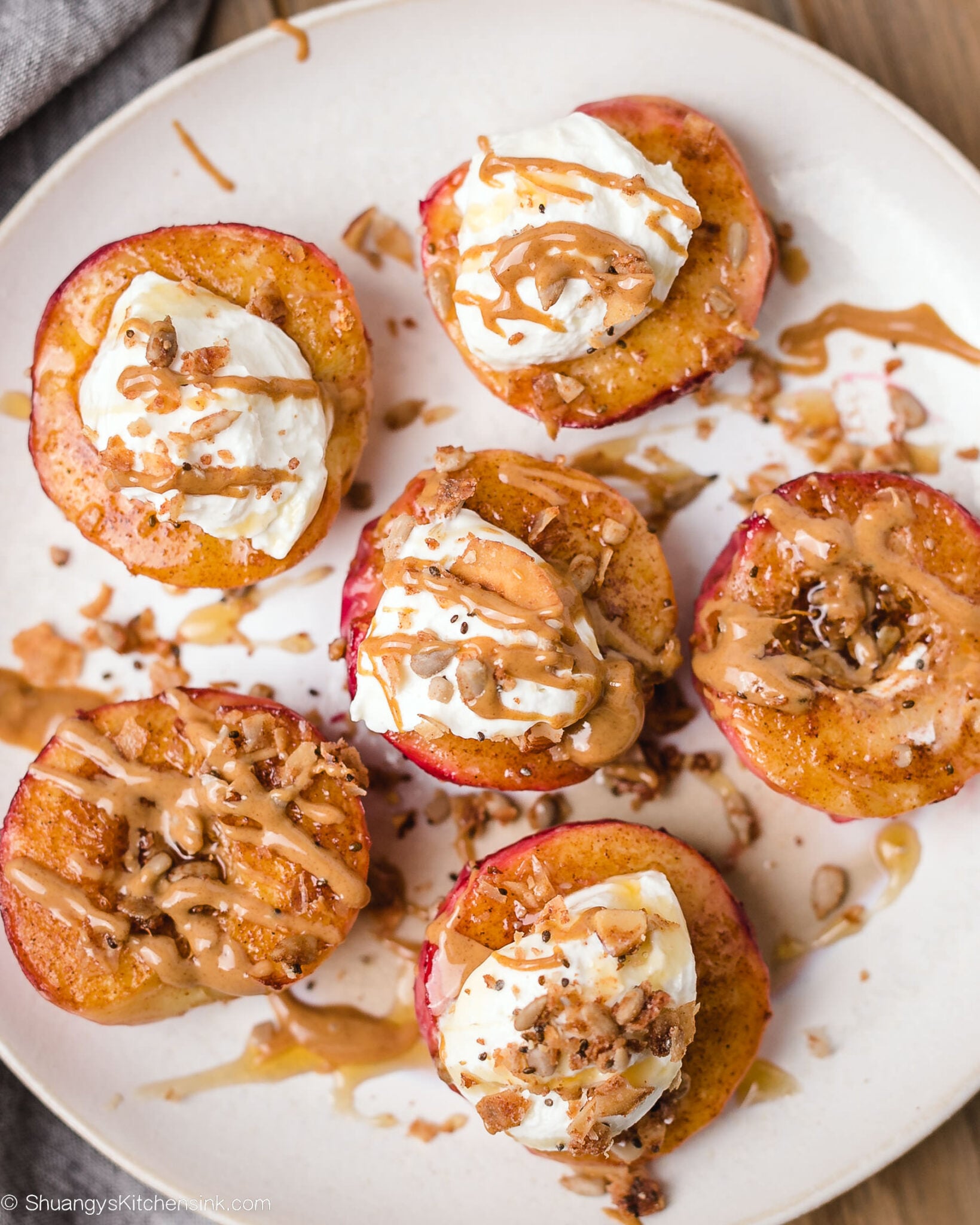 Air Fryer Peaches Shuangy's Kitchen Sink {Vegan, Gluten Free}
