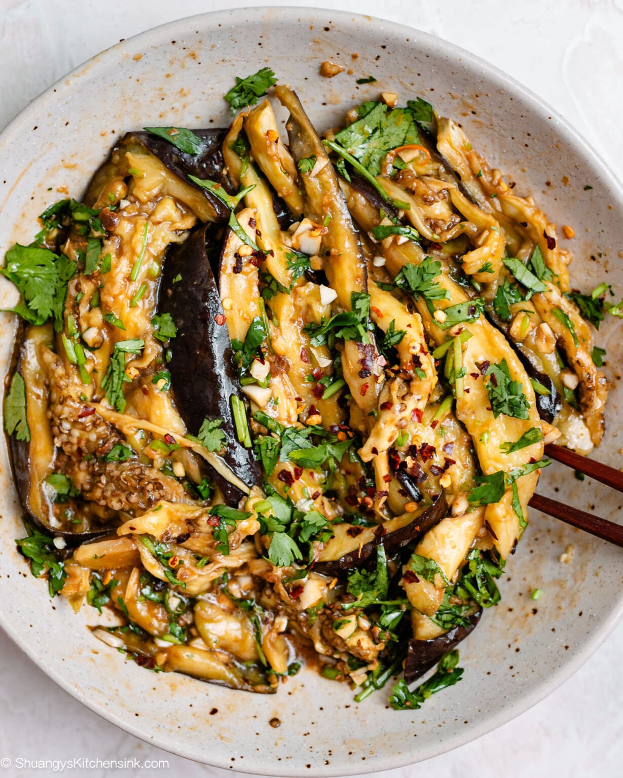 Chinese Eggplant in Garlic Sauce {5 Ingredients} | Shuangy's Kitchensink