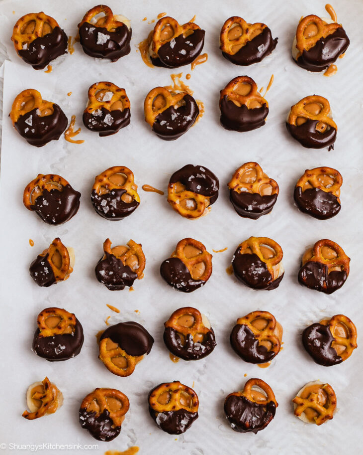 Instruction for peanut butter banana chocolate bites
