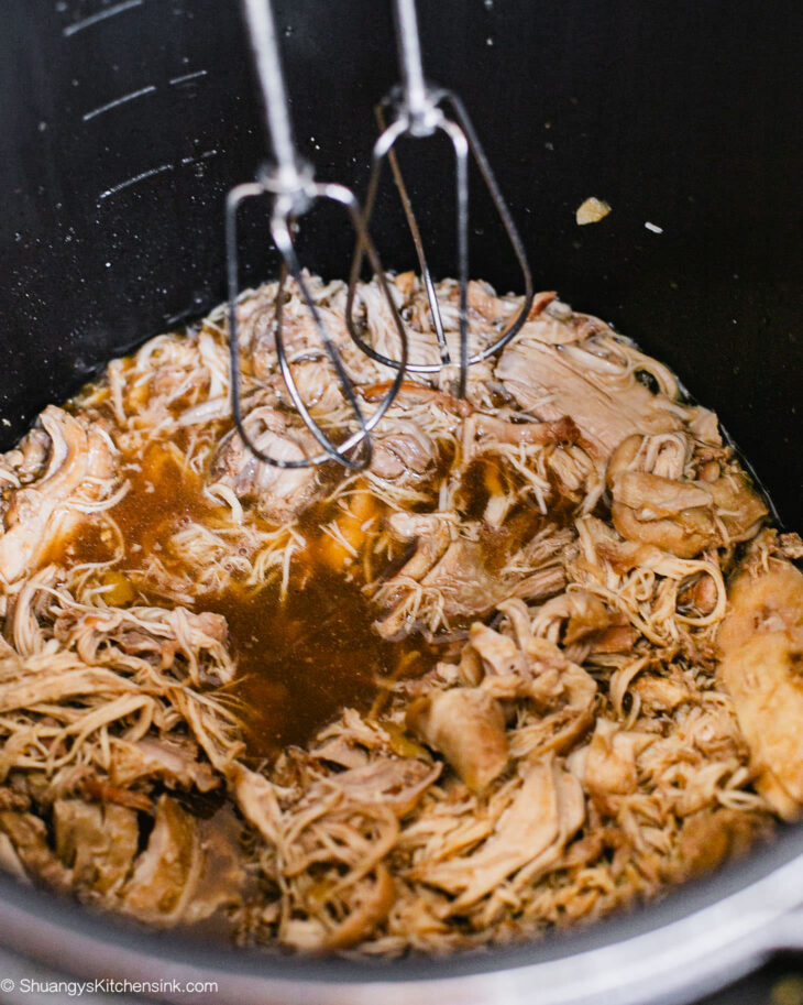 Step by step Instruction to make instant pot Asian pulled chicken