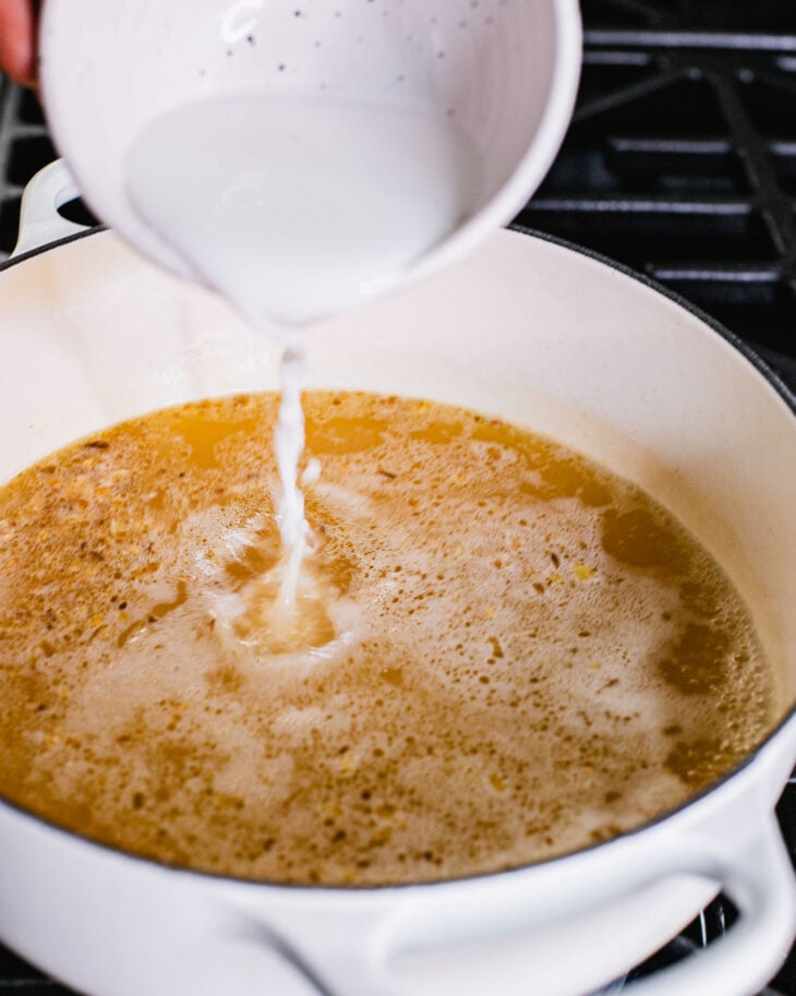 Step by step instruction for egg drop soup.