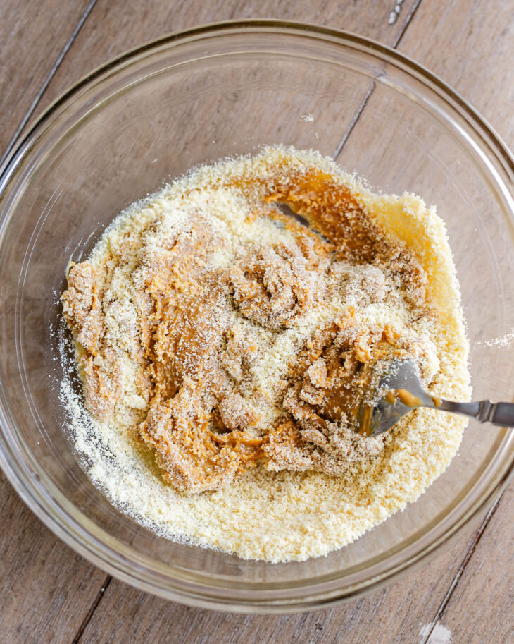 step by step instruction on making copycat perfect bar - Mix in the almond flour.